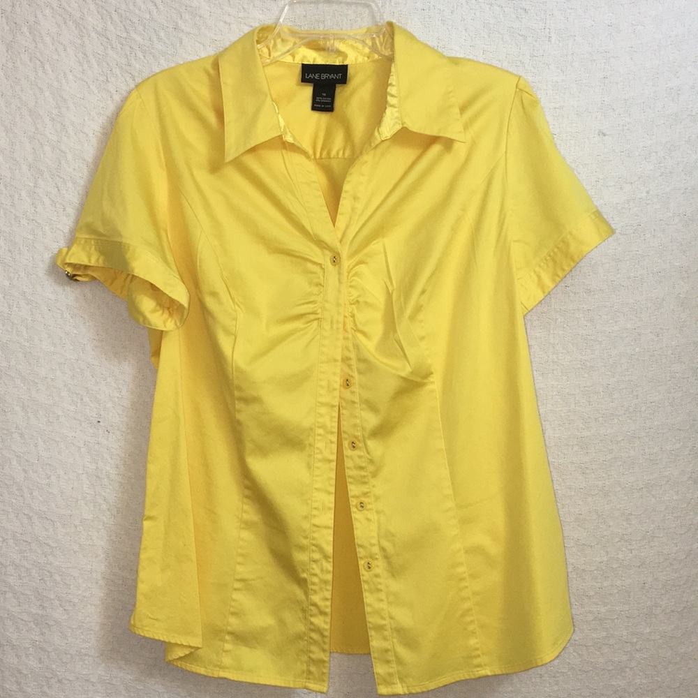 Lane Bryant Yellow Blouse sz 16 EUC